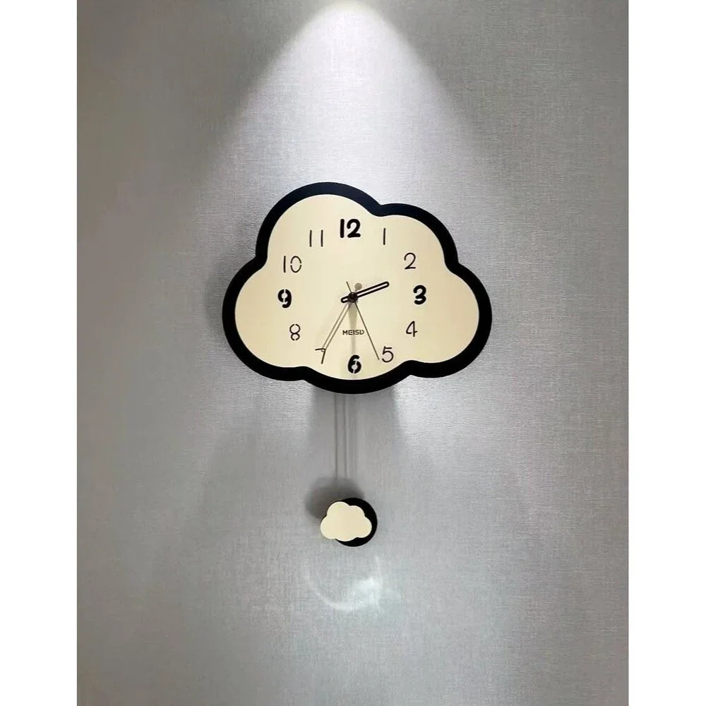 Meisd Cloud Decorative Wall Clock for Living Room Decor, Modern Nursery Decor